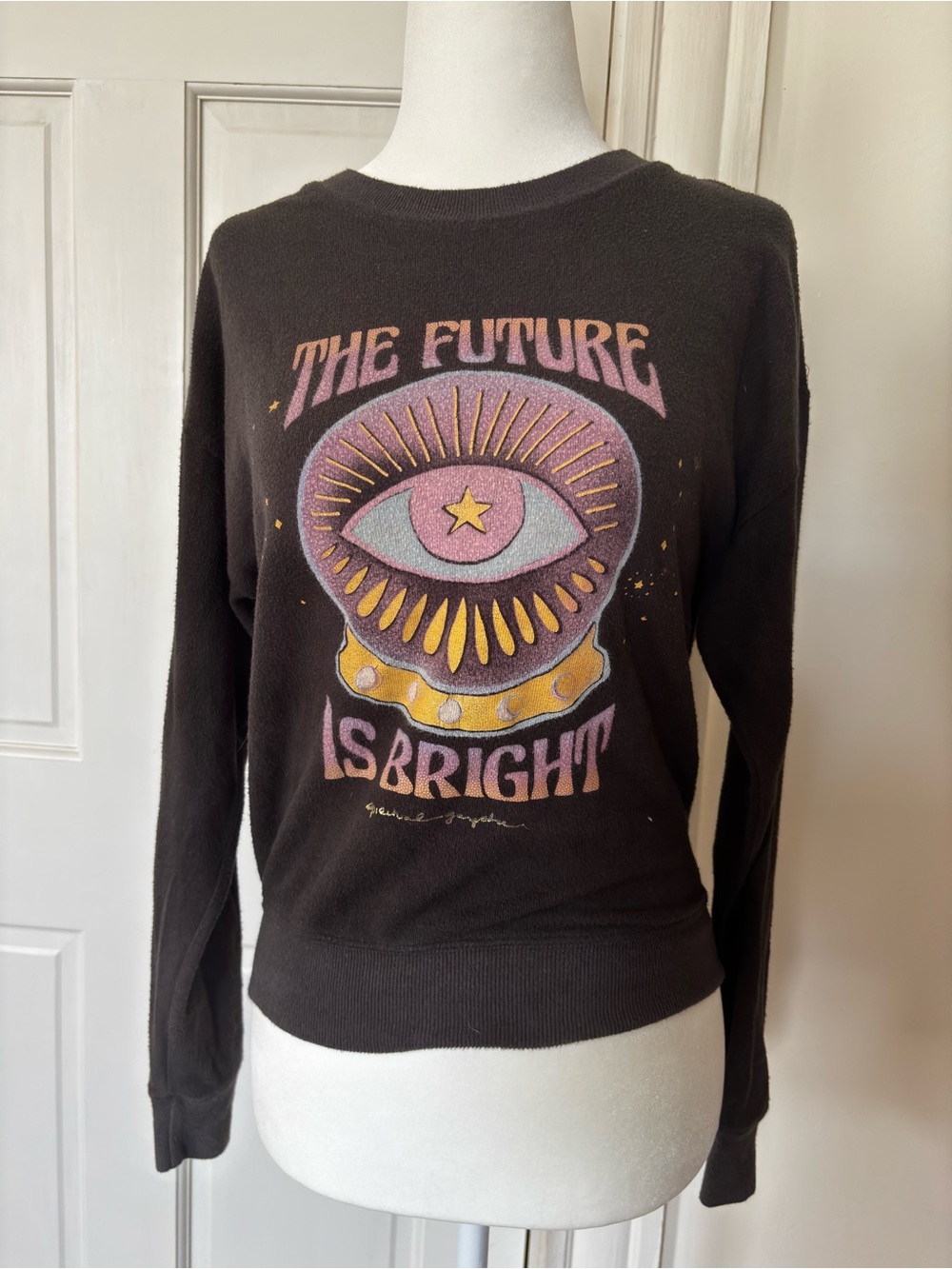 Spiritual Gangster 🪬Future Malibu Crewneck Sweater evil eye pink blue gold